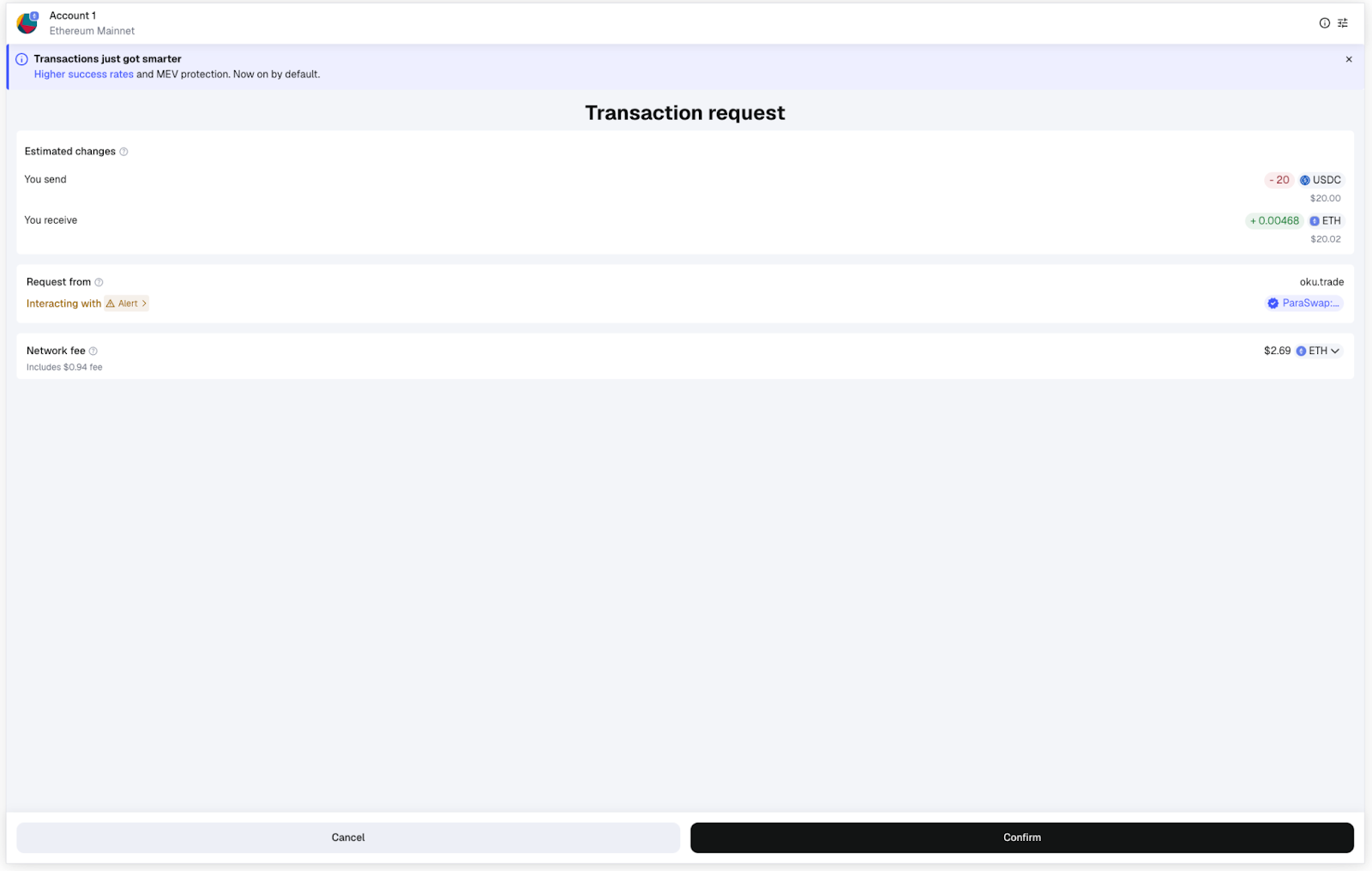 Confirm Transaction Request