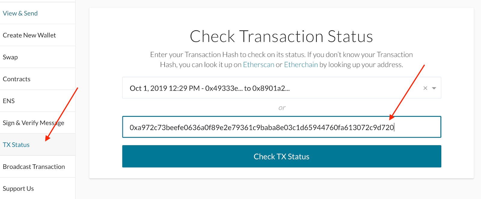 Transaction Status "Transaction Status"