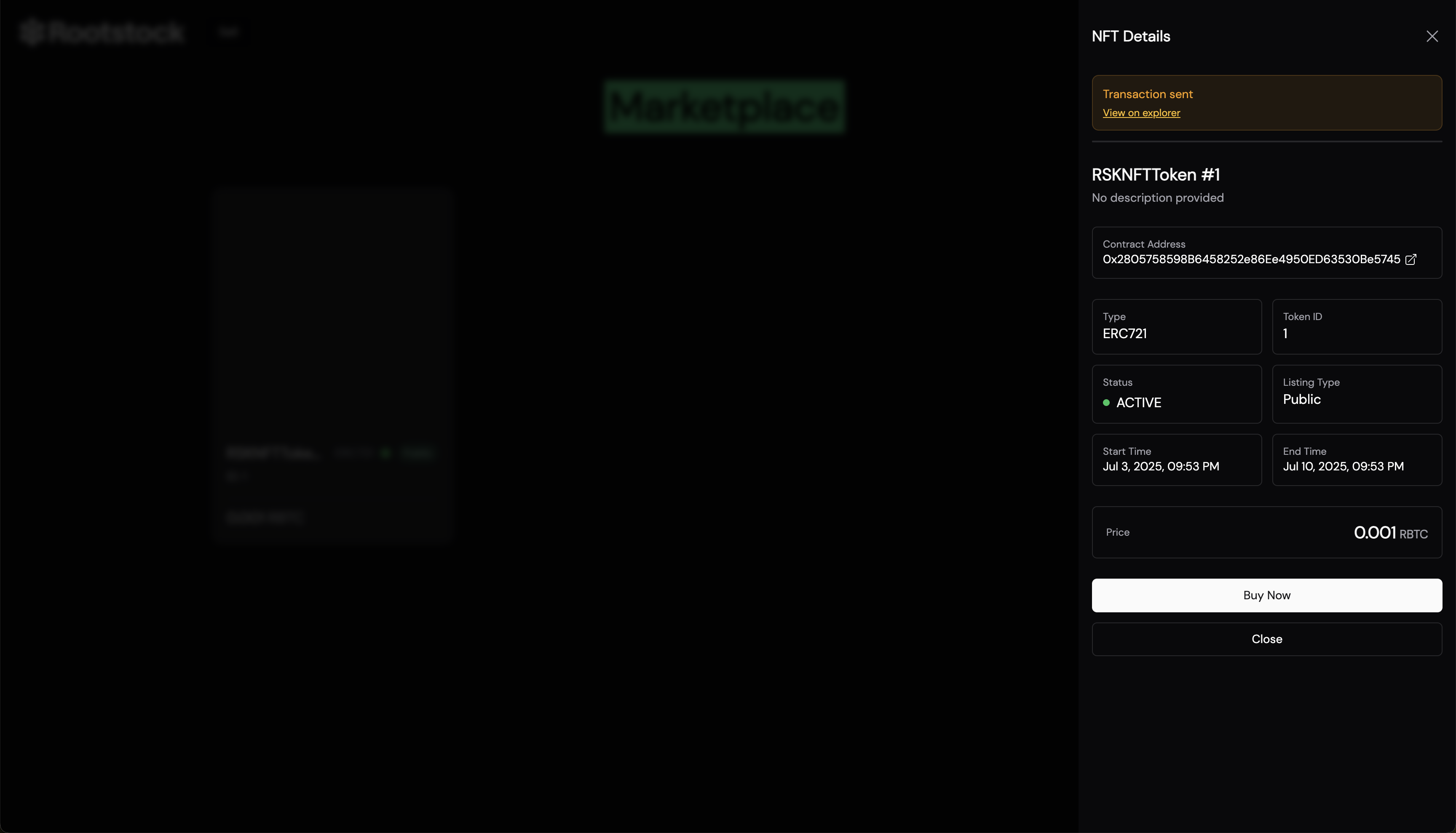 Thirdweb - Removed Listing NFT